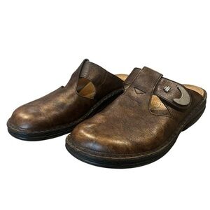 Finn Comfort Mules Clogs Women’s 37 D US 6.5/7 Belem Slip On Brown Leather Shoes